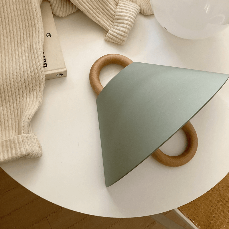 Nordic Wooden Wall Lamp | Minimalist Fabric Shade Sconce