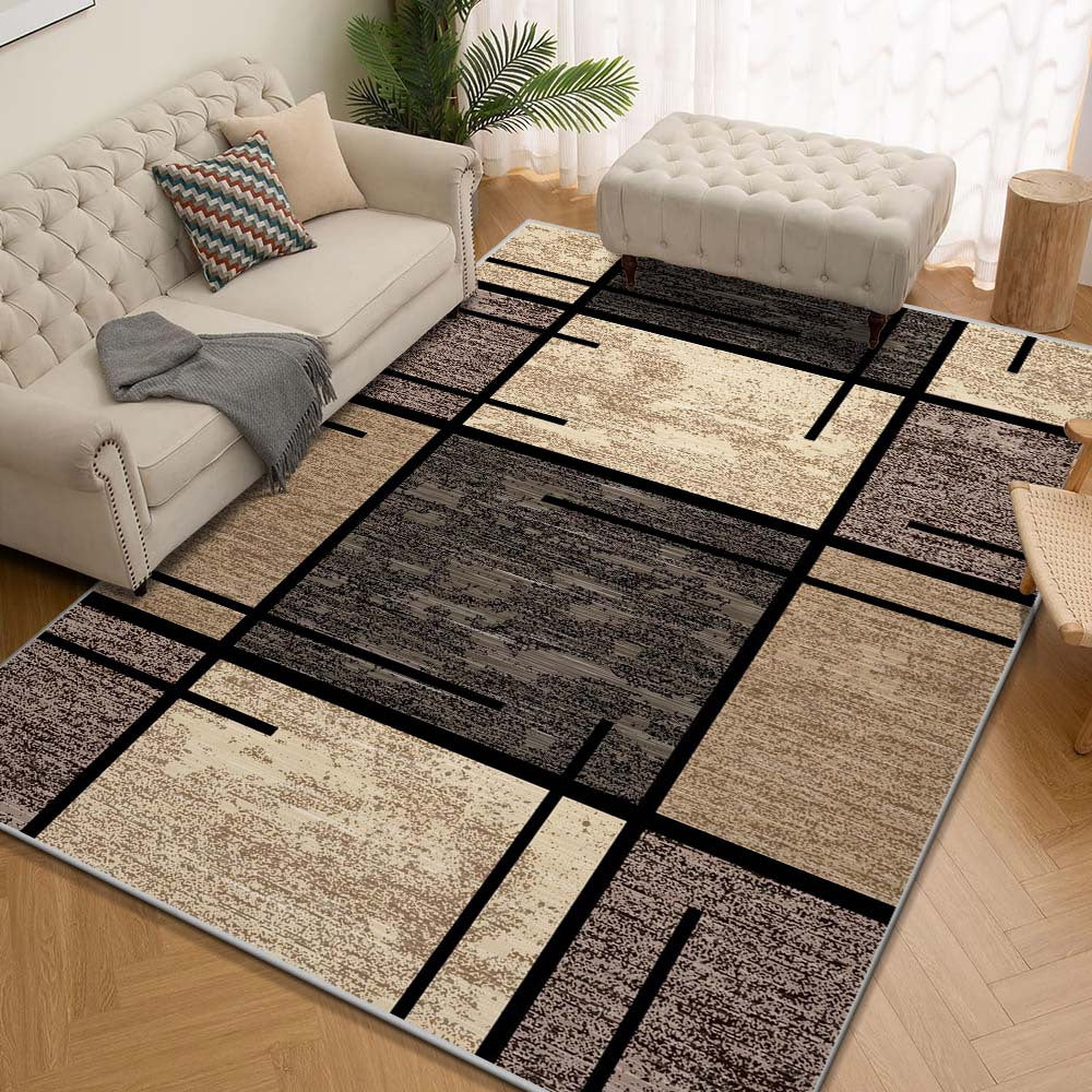 Geometric Elegance Area Rug | Modern Washable Non-Slip Carpet