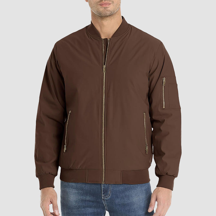 Men's Lightweight Casual Zip-Up Bomber Jacket - Versatile Windbreaker for Everyday Style, Comfort & Outdoor Activities