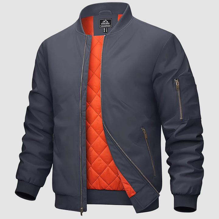 Men's Lightweight Casual Zip-Up Bomber Jacket - Versatile Windbreaker for Everyday Style, Comfort & Outdoor Activities