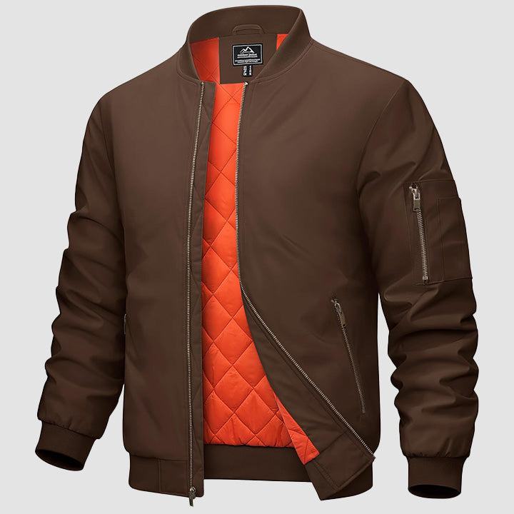 Men's Lightweight Casual Zip-Up Bomber Jacket - Versatile Windbreaker for Everyday Style, Comfort & Outdoor Activities