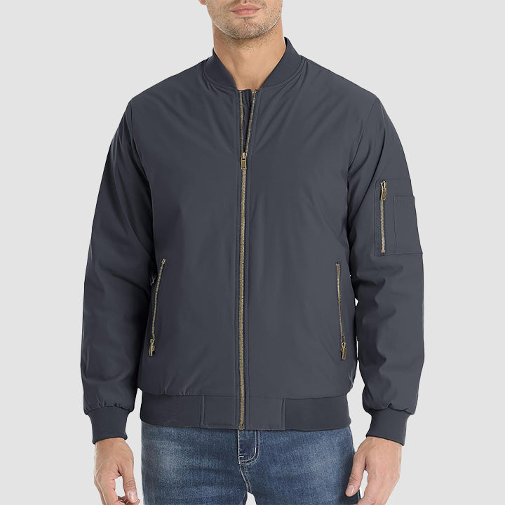 Men's Lightweight Casual Zip-Up Bomber Jacket - Versatile Windbreaker for Everyday Style, Comfort & Outdoor Activities