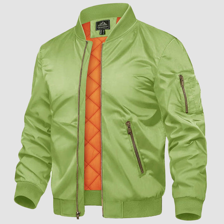 Men's Lightweight Casual Zip-Up Bomber Jacket - Versatile Windbreaker for Everyday Style, Comfort & Outdoor Activities