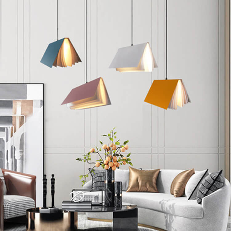 Flying Book Pendant Light | Modern Book-Inspired Ceiling Lamp