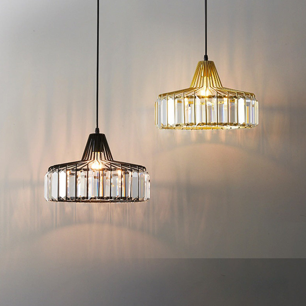 Modern Black Crystal Pendant Light | Elegant Hanging Fixture