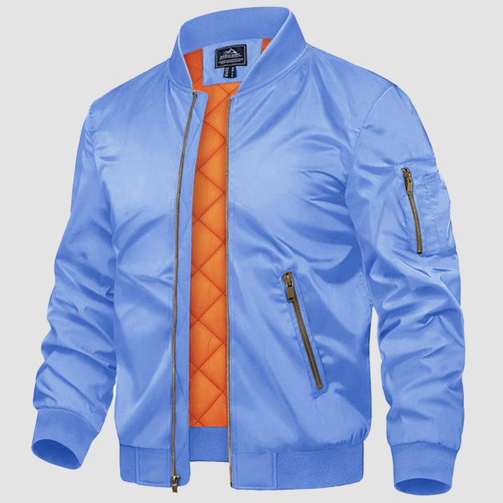 Men's Lightweight Casual Zip-Up Bomber Jacket - Versatile Windbreaker for Everyday Style, Comfort & Outdoor Activities
