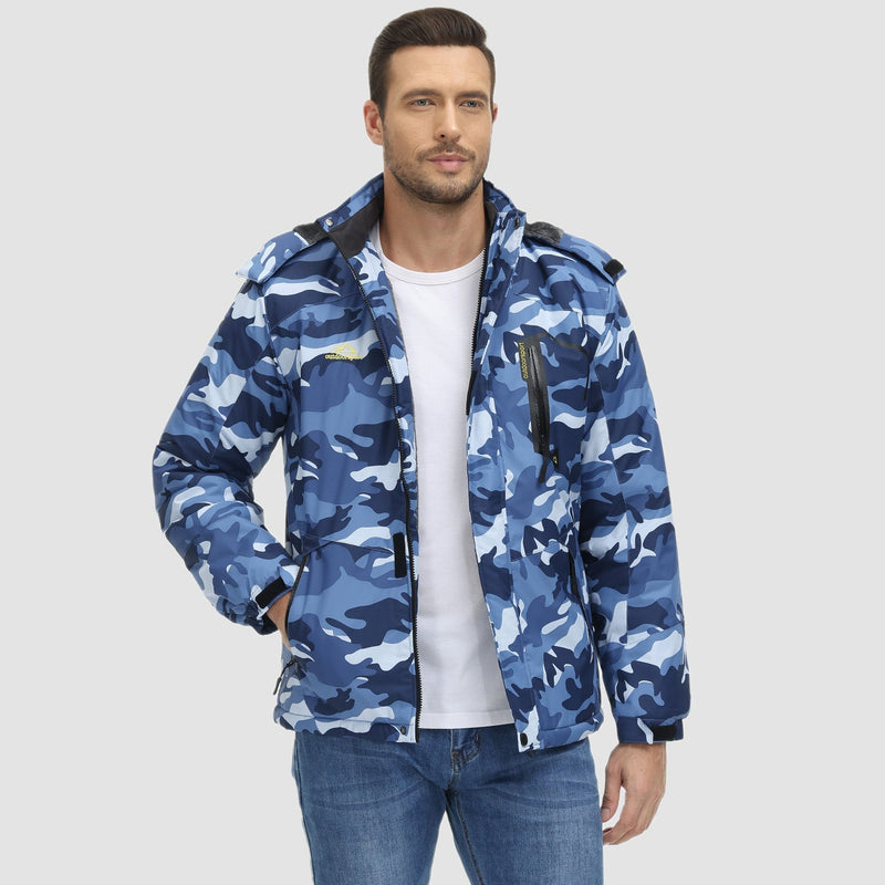 Men's Insulated Water-Repellent Winter Ski Jacket with Fleece Lining - Breathable & Stylish Outerwear for Cold Weather Adventures