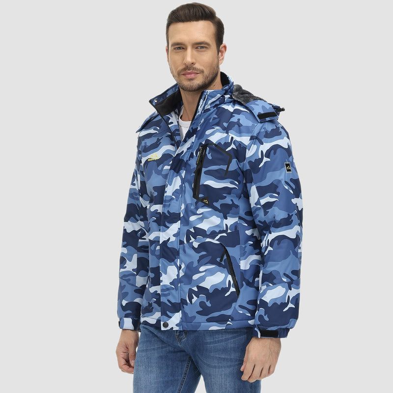 Men's Insulated Water-Repellent Winter Ski Jacket with Fleece Lining - Breathable & Stylish Outerwear for Cold Weather Adventures