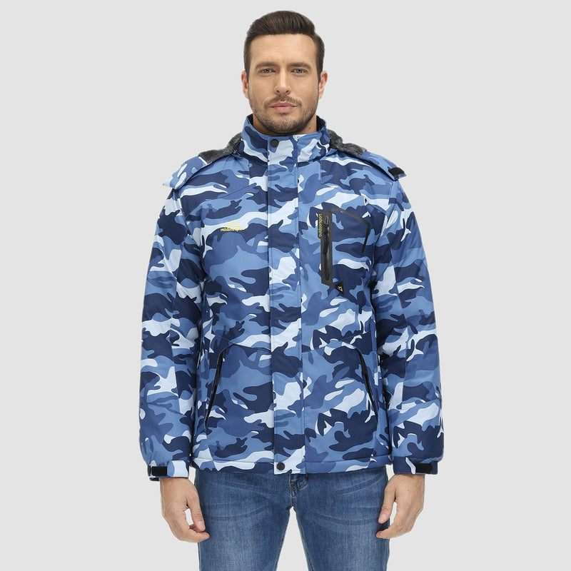 Men's Insulated Water-Repellent Winter Ski Jacket with Fleece Lining - Breathable & Stylish Outerwear for Cold Weather Adventures