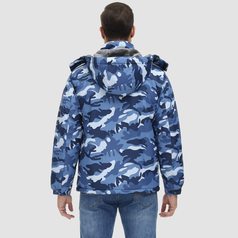 Men's Insulated Water-Repellent Winter Ski Jacket with Fleece Lining - Breathable & Stylish Outerwear for Cold Weather Adventures