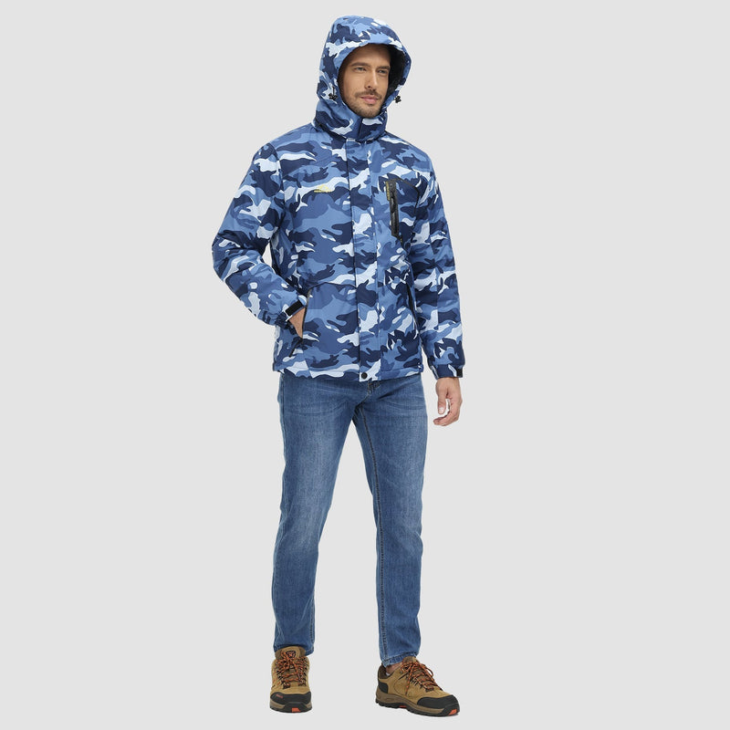 Men's Insulated Water-Repellent Winter Ski Jacket with Fleece Lining - Breathable & Stylish Outerwear for Cold Weather Adventures