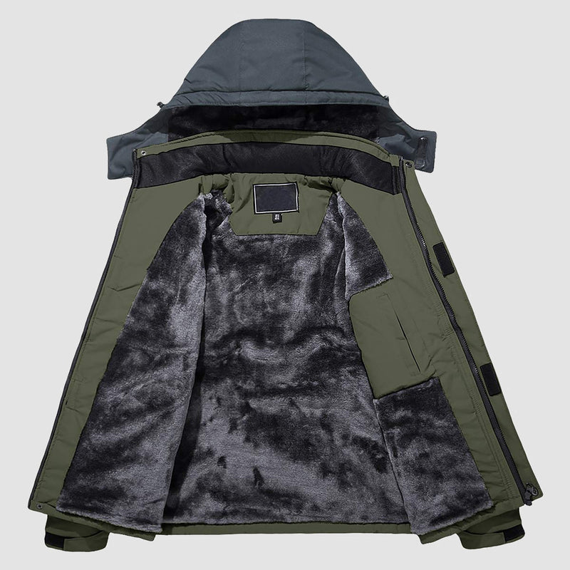 Men's Insulated Water-Repellent Winter Ski Jacket with Fleece Lining - Breathable & Stylish Outerwear for Cold Weather Adventures