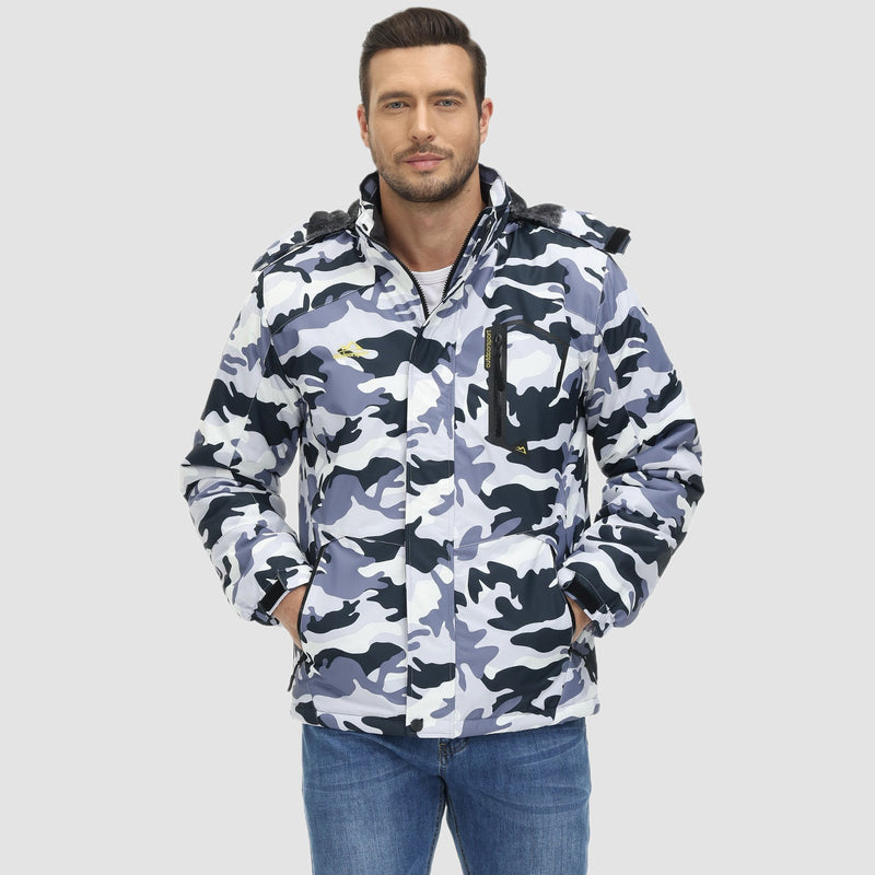 Men's Insulated Water-Repellent Winter Ski Jacket with Fleece Lining - Breathable & Stylish Outerwear for Cold Weather Adventures