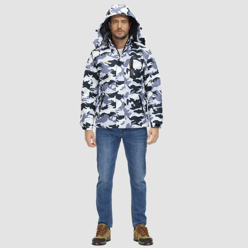 Men's Insulated Water-Repellent Winter Ski Jacket with Fleece Lining - Breathable & Stylish Outerwear for Cold Weather Adventures