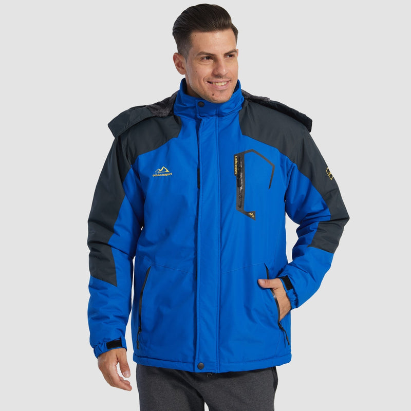 Men's Insulated Water-Repellent Winter Ski Jacket with Fleece Lining - Breathable & Stylish Outerwear for Cold Weather Adventures