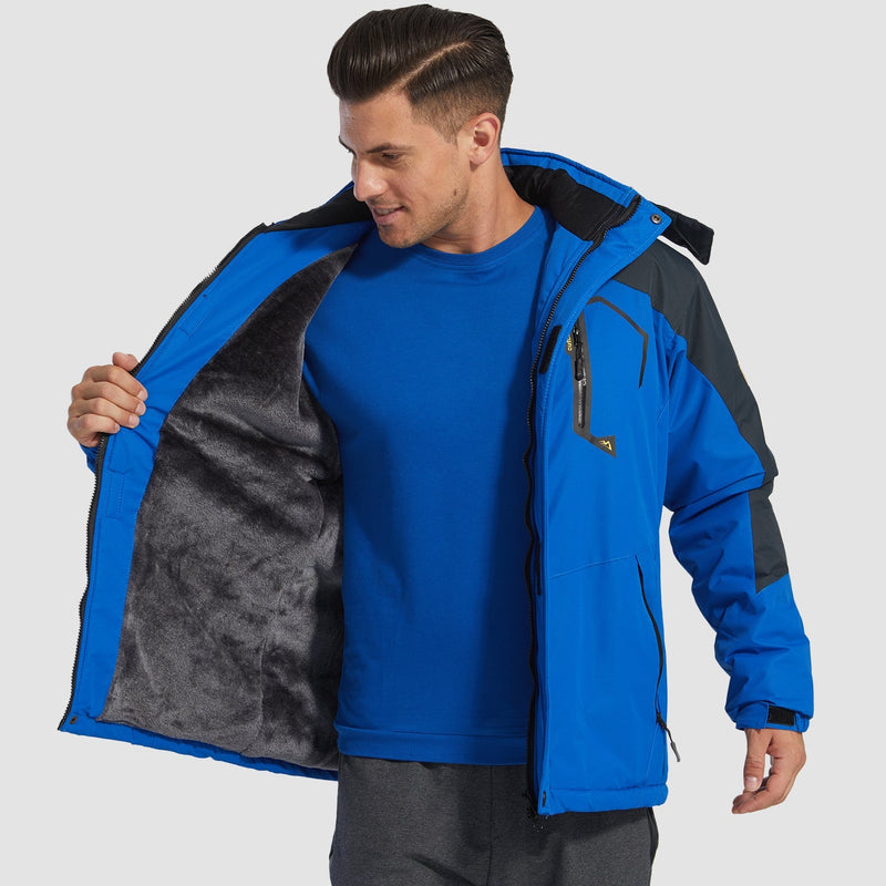 Men's Insulated Water-Repellent Winter Ski Jacket with Fleece Lining - Breathable & Stylish Outerwear for Cold Weather Adventures
