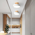 Nordic Wooden Ceiling Light | Round Modern Corridor & Balcony Lamp
