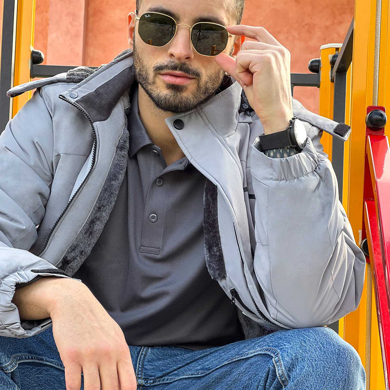 Men's Insulated Water-Repellent Winter Ski Jacket with Fleece Lining - Breathable & Stylish Outerwear for Cold Weather Adventures