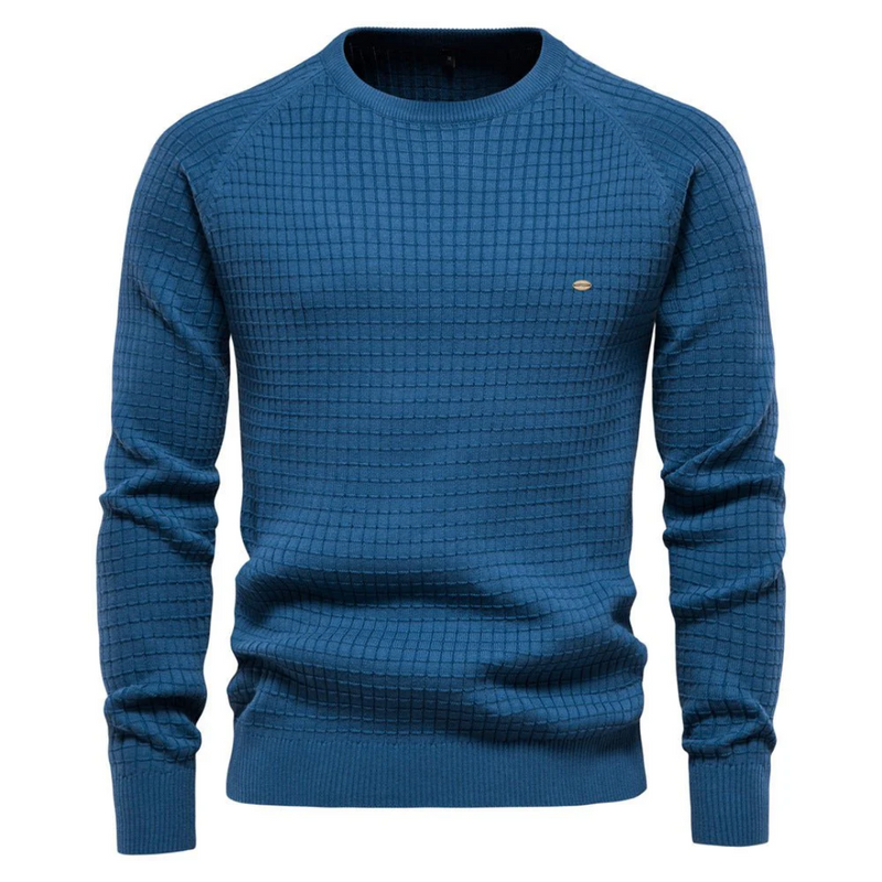 Men's Classic Slim Fit Textured Knit Crew Neck Sweater - Stylish & Comfortable Jumper for Every Occasion