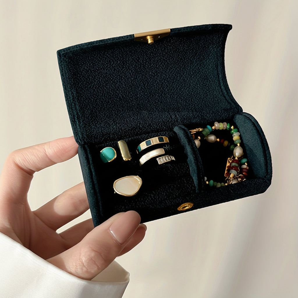 Mothers Day Jewelry Box Travel Organizer Case Snap Closure