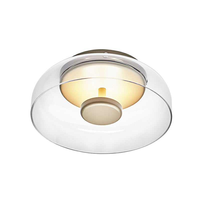 Glass LED Ceiling Light | Modern Amber & Smoke Grey Finish