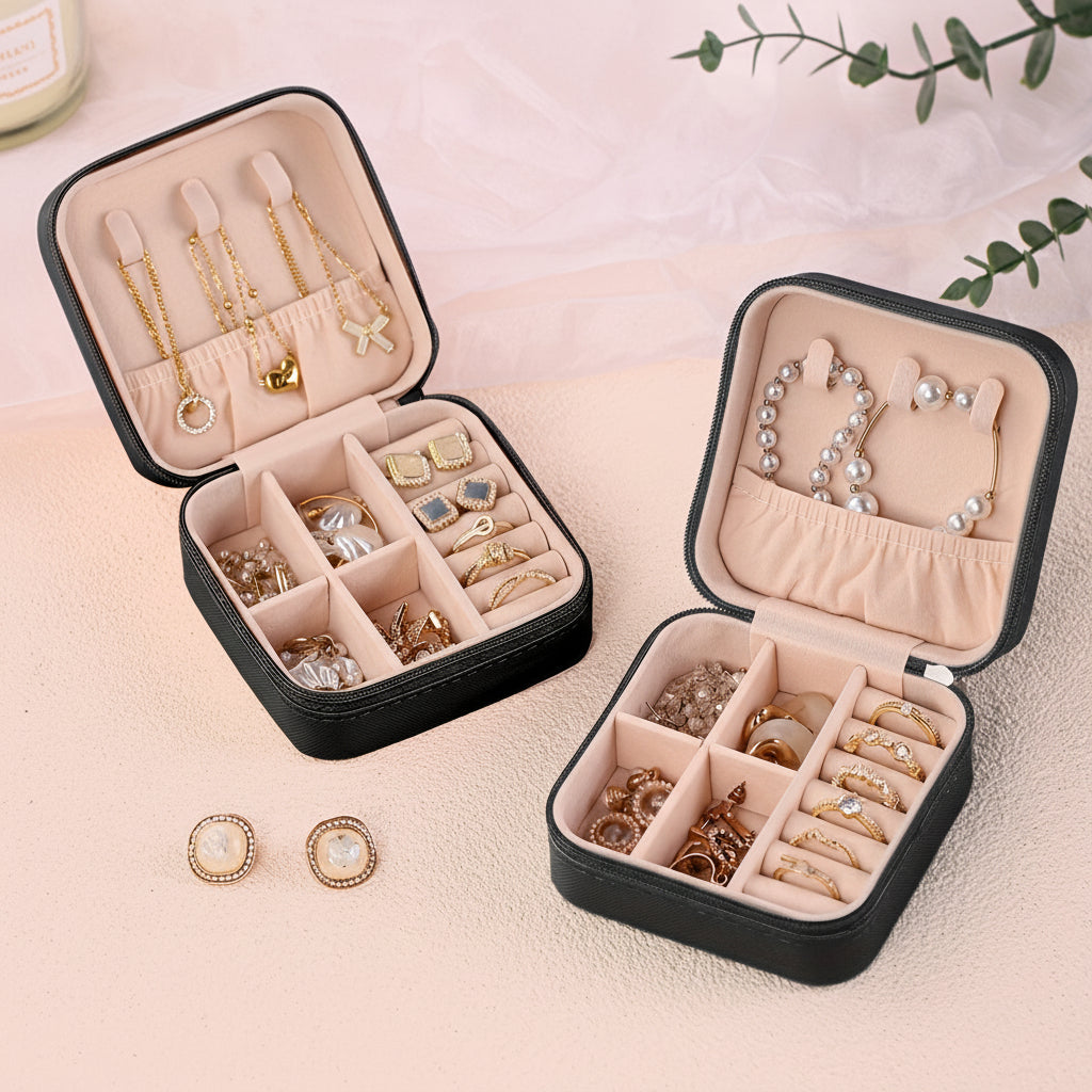 Mothers Day Jewelry Box Travel Organizer Case Zipper