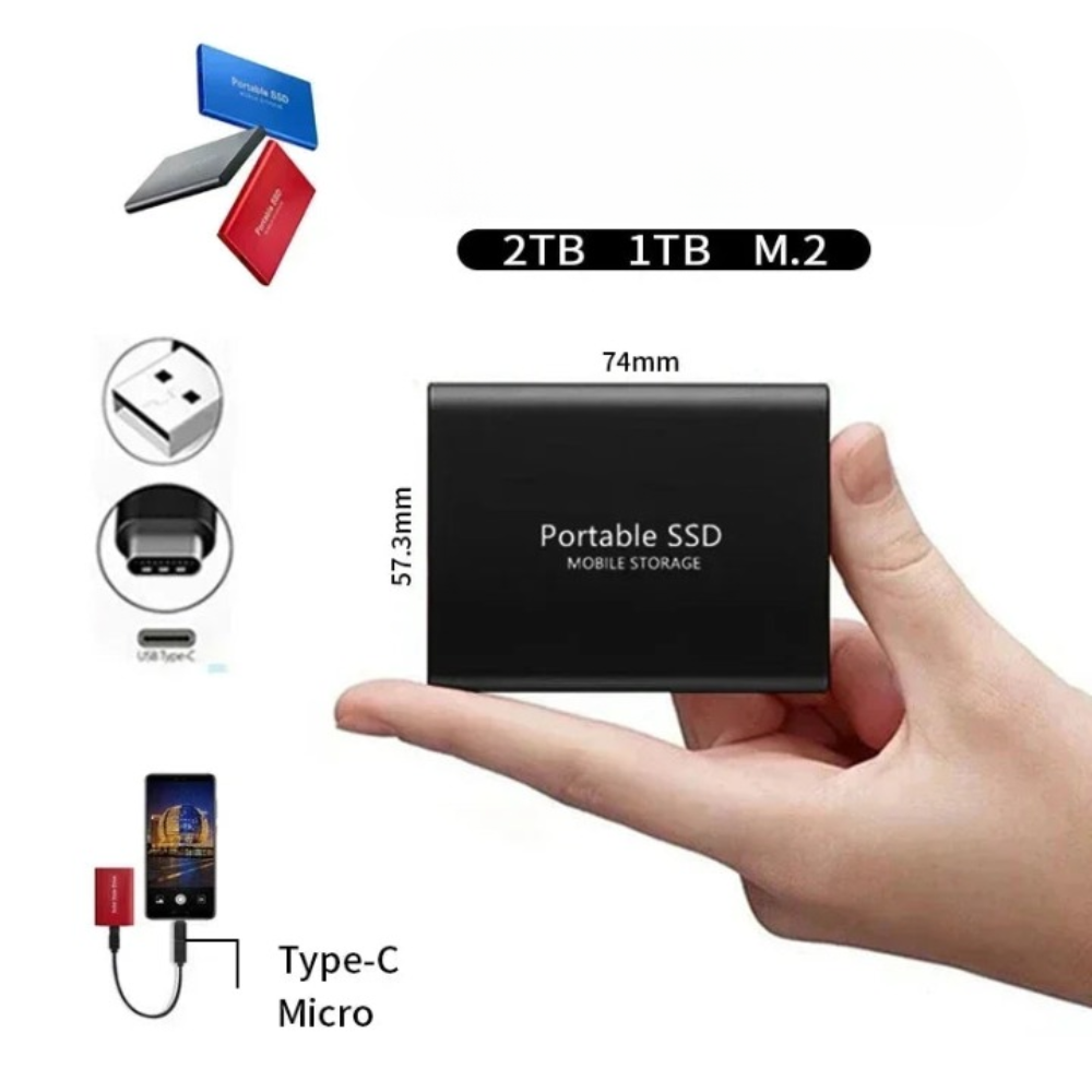SSD Portable External Drive 512GB Fast Compact USB C Storage