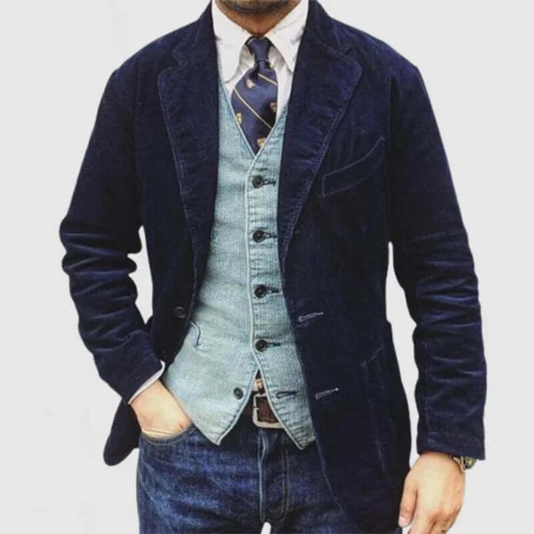 Men's Vintage Corduroy Jacket with Classic Lapel - Stylish, Comfortable Outerwear for Timeless Fashion
