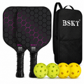 Pickleball Paddle Set Fiberglass Lightweight Rackets Balls