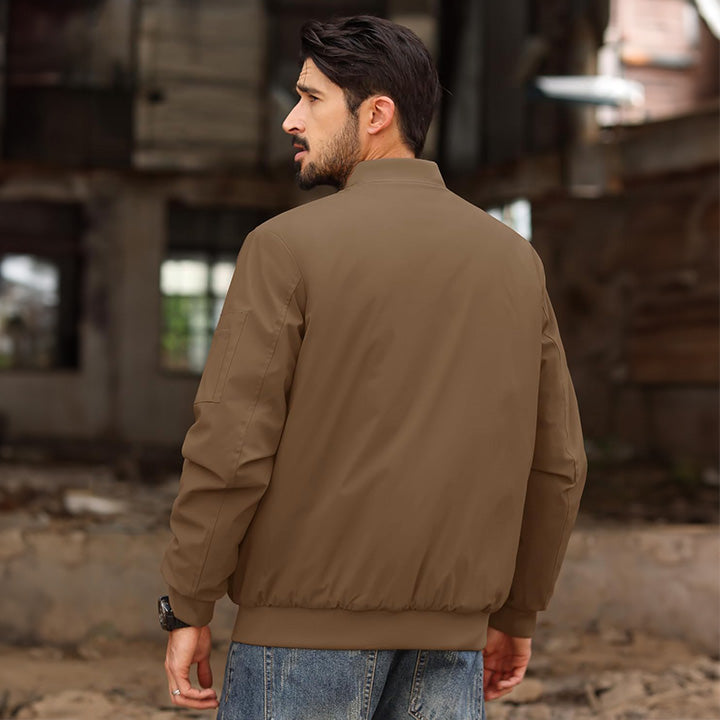 Men's Lightweight Casual Zip-Up Bomber Jacket - Versatile Windbreaker for Everyday Style, Comfort & Outdoor Activities