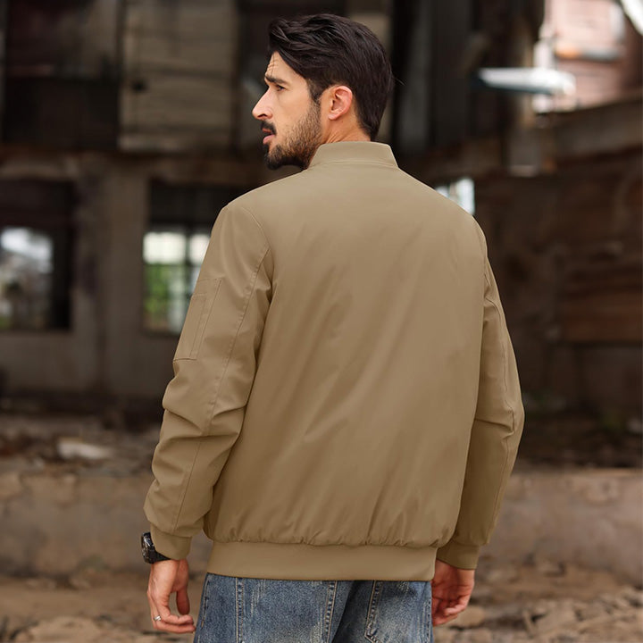 Men's Lightweight Casual Zip-Up Bomber Jacket - Versatile Windbreaker for Everyday Style, Comfort & Outdoor Activities
