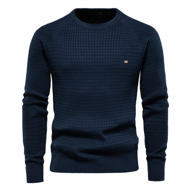Men's Classic Slim Fit Textured Knit Crew Neck Sweater - Stylish & Comfortable Jumper for Every Occasion