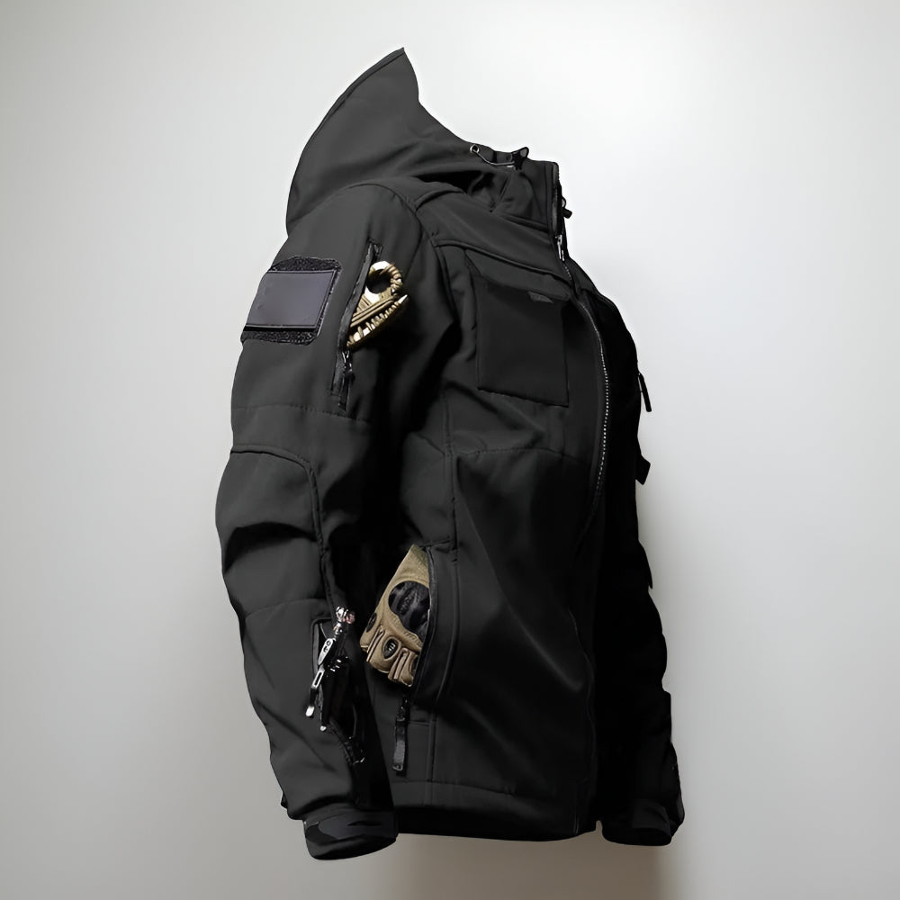 Men's Tactical Outdoor Jacket Pants Rugged Multi Pocket Hooded