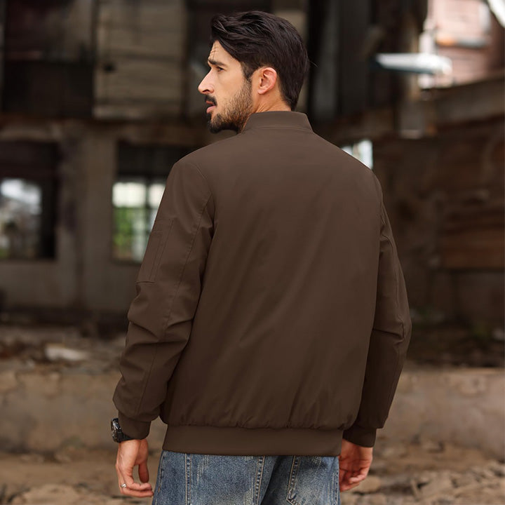 Men's Lightweight Casual Zip-Up Bomber Jacket - Versatile Windbreaker for Everyday Style, Comfort & Outdoor Activities