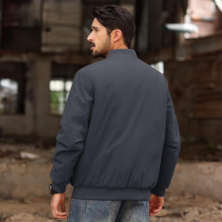 Men's Lightweight Casual Zip-Up Bomber Jacket - Versatile Windbreaker for Everyday Style, Comfort & Outdoor Activities