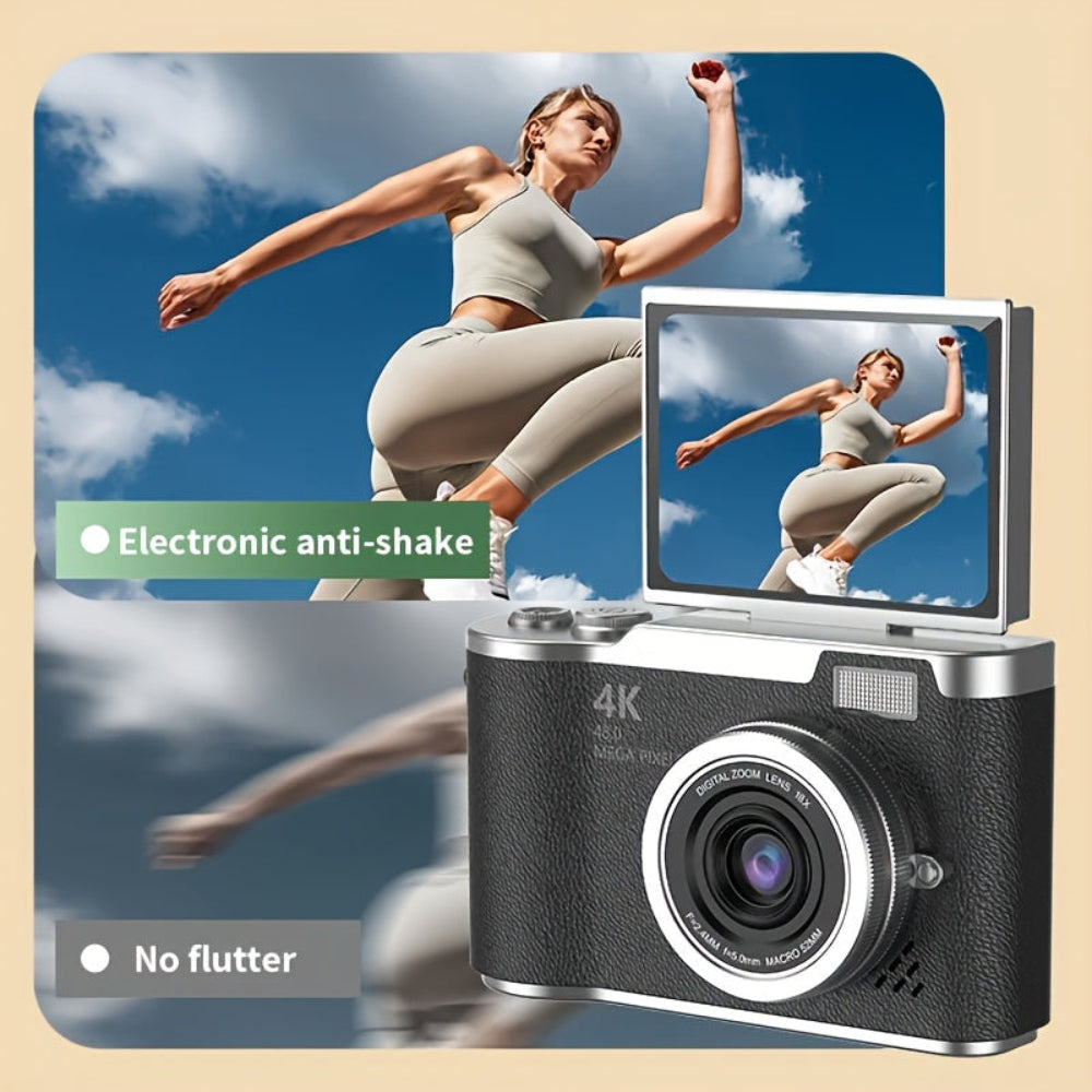 Camera Digital Vlogging 4K Compact Flip Screen Recording