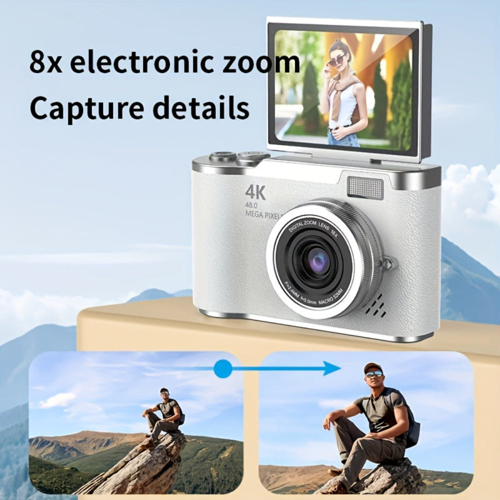 Camera Digital Vlogging 4K Compact Flip Screen Recording