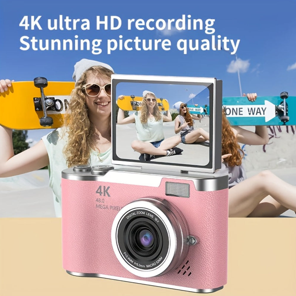 Camera Digital Vlogging 4K Compact Flip Screen Recording