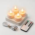 LED Candles Flameless Set Remote Timer USB Rechargeable