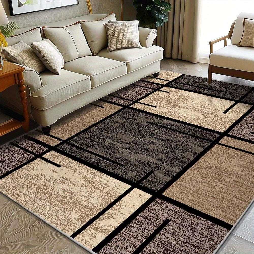Geometric Elegance Area Rug | Modern Washable Non-Slip Carpet