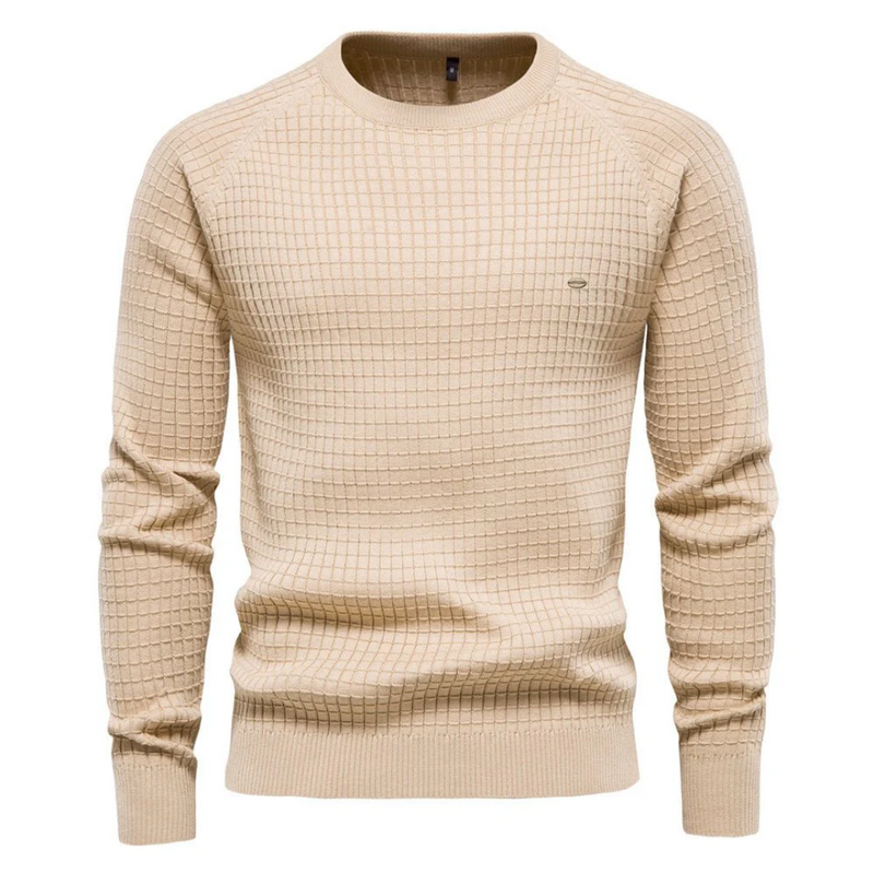Men's Classic Slim Fit Textured Knit Crew Neck Sweater - Stylish & Comfortable Jumper for Every Occasion
