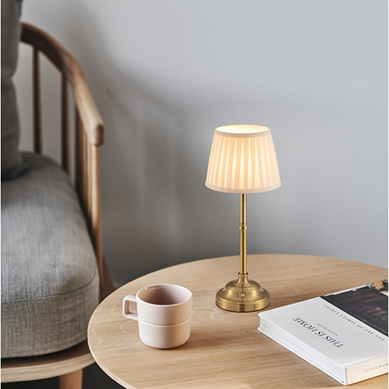 Table Lamp Cordless Rechargeable Brass LED Touch Dimmable