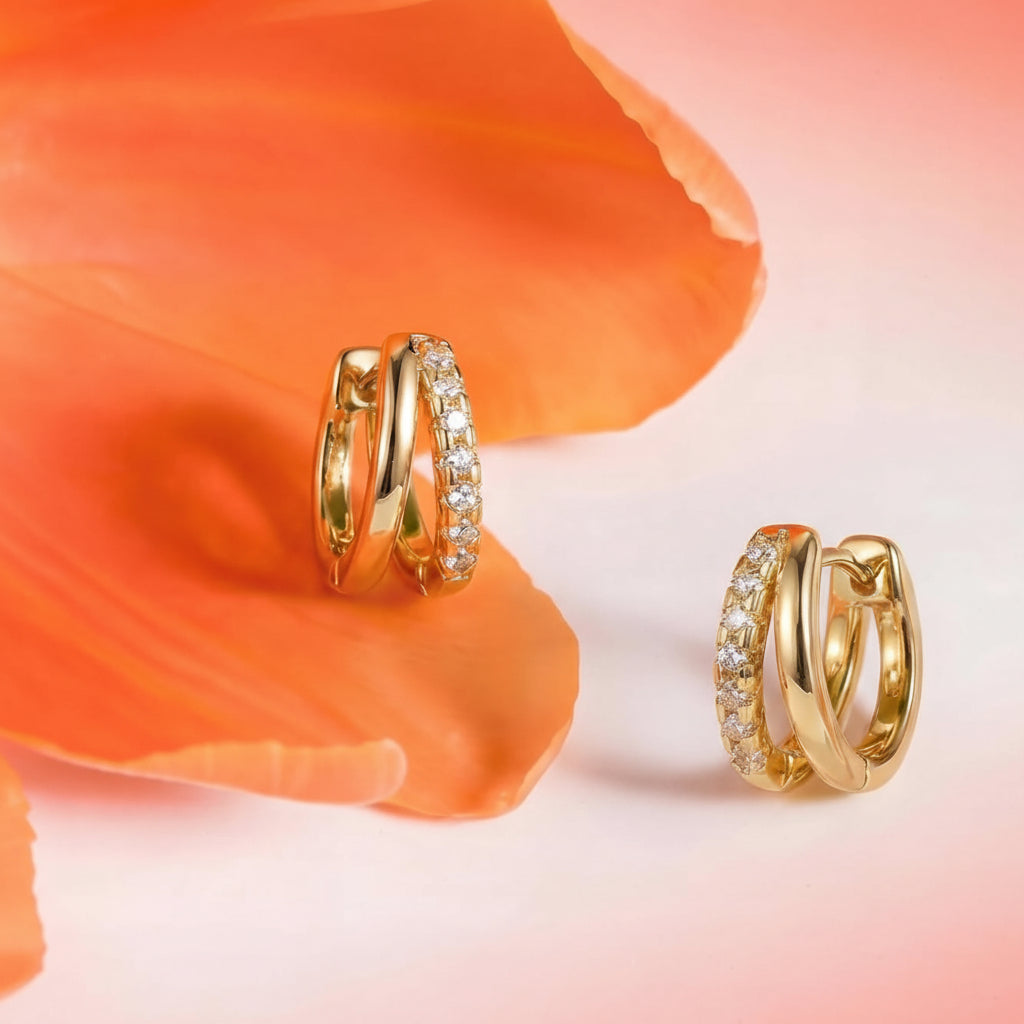 Earrings Mothers Day Gift Gold Huggie Hoop Jewelry Set
