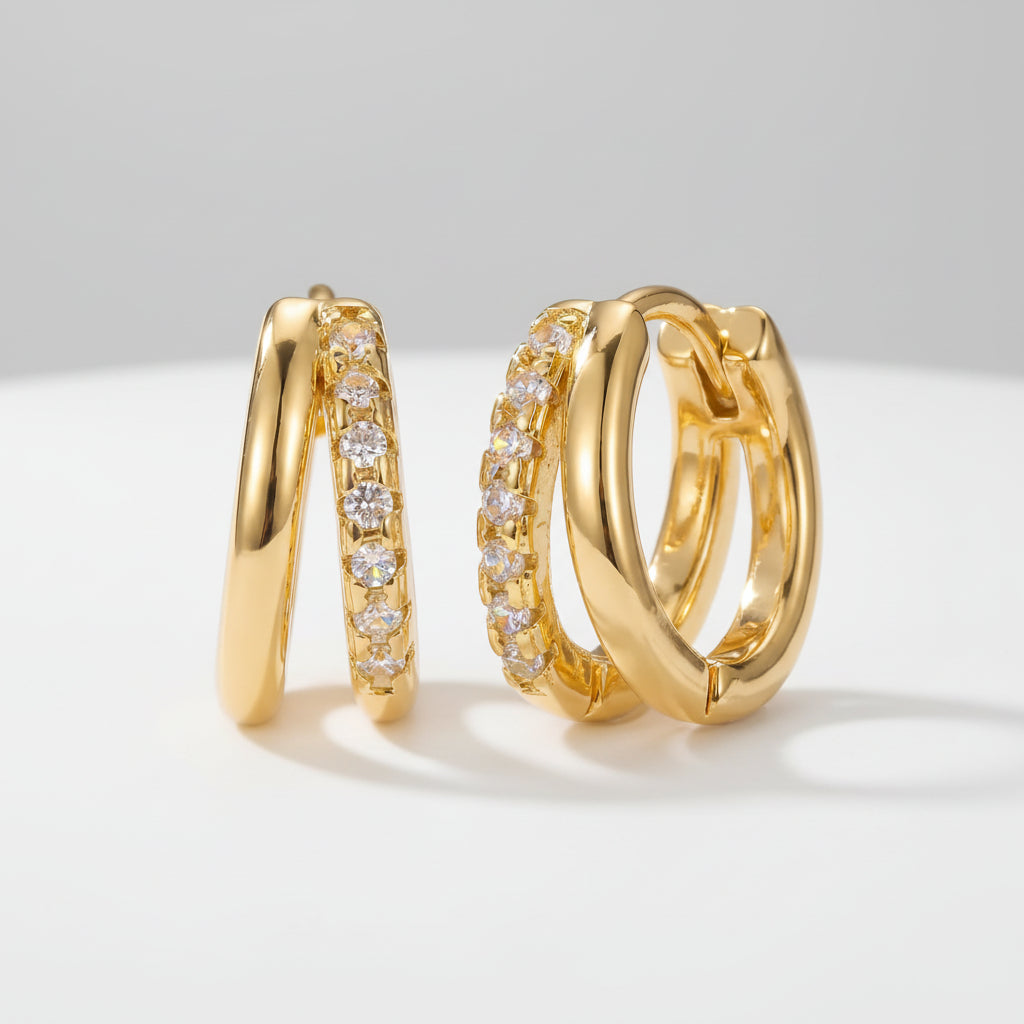 Earrings Mothers Day Gift Gold Huggie Hoop Jewelry Set