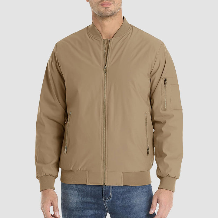 Men's Lightweight Casual Zip-Up Bomber Jacket - Versatile Windbreaker for Everyday Style, Comfort & Outdoor Activities