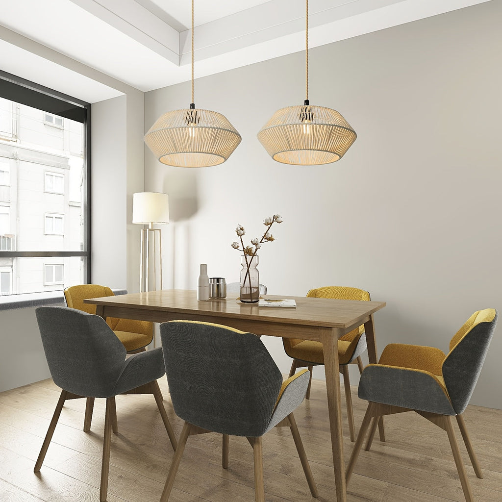 Handwoven Paper Rope Pendant Light Shade | Modern Natural Design