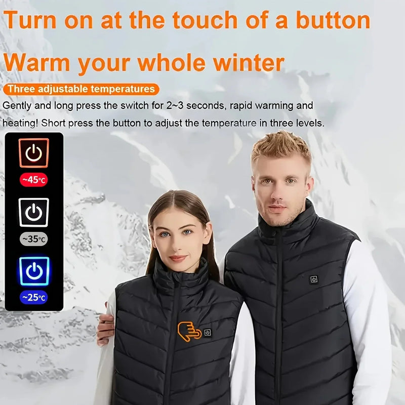 11-Zone USB Heated Vest | Electric Body Warmer Jacket for Maximum Comfort & Warmth | Ideal for Outdoor Activities & Cold Weather
