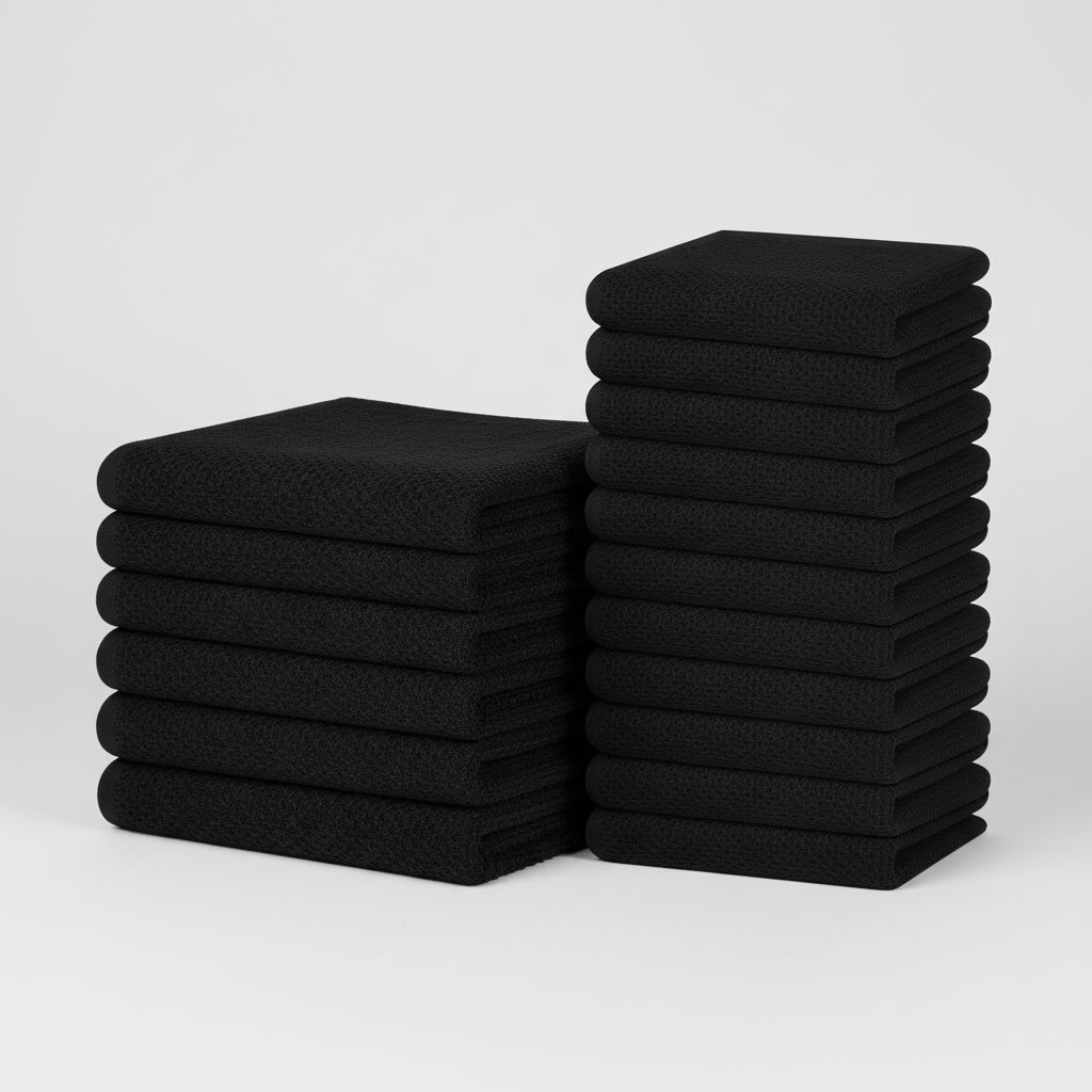 Soft Cotton Dish Cloths Set Absorbent Honeycomb Waffle Weave