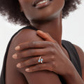 Mothers Day Birthstone Ring Dainty Silver Adjustable Ring