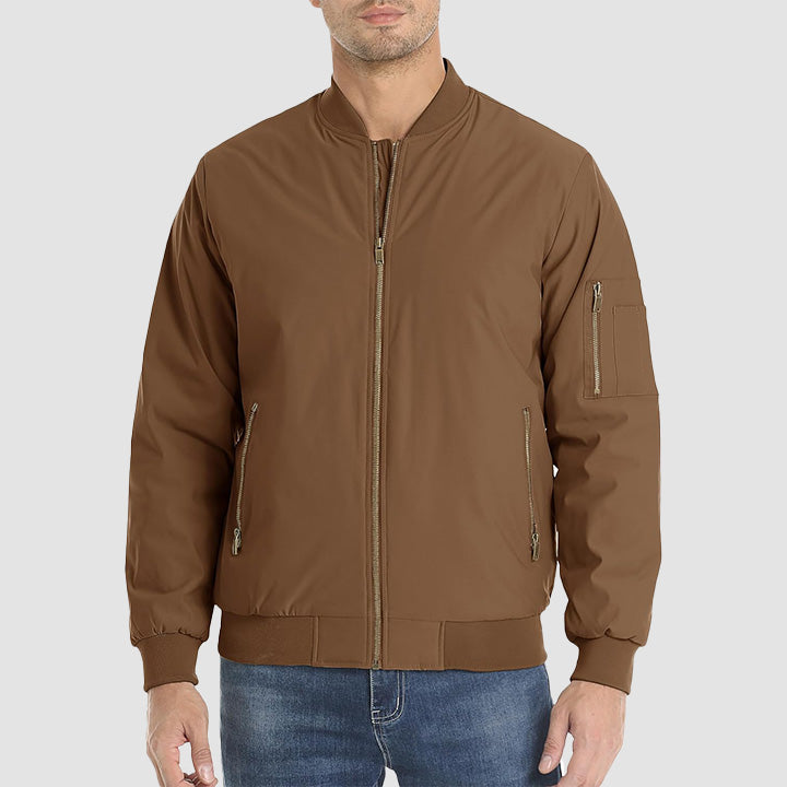 Men's Lightweight Casual Zip-Up Bomber Jacket - Versatile Windbreaker for Everyday Style, Comfort & Outdoor Activities